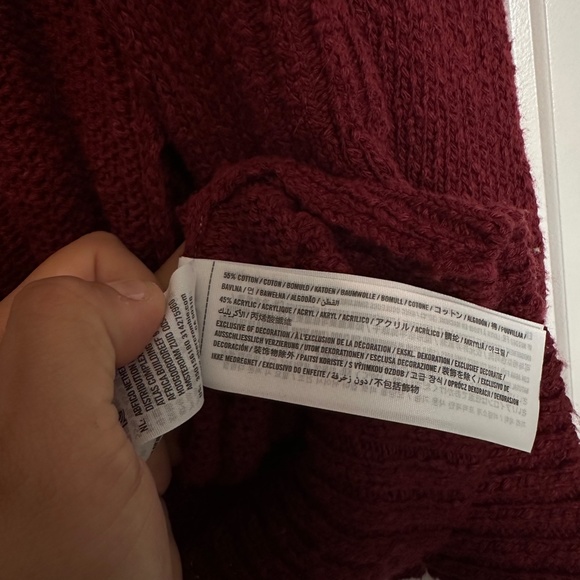 Hollister Open Cardigan - Burgundy  / Wine - Picture 7 of 9